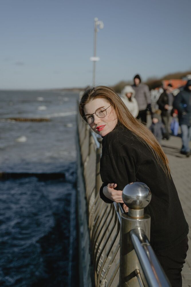 beautiful Latvian girl near the Baltic sea