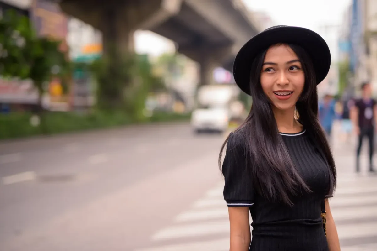 happy Taiwanese woman in Taipei
