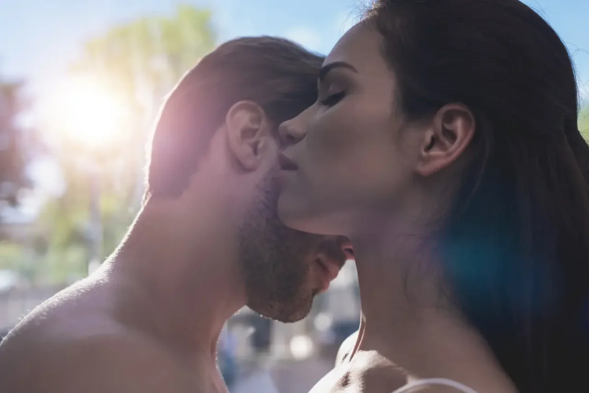 passionate kissing