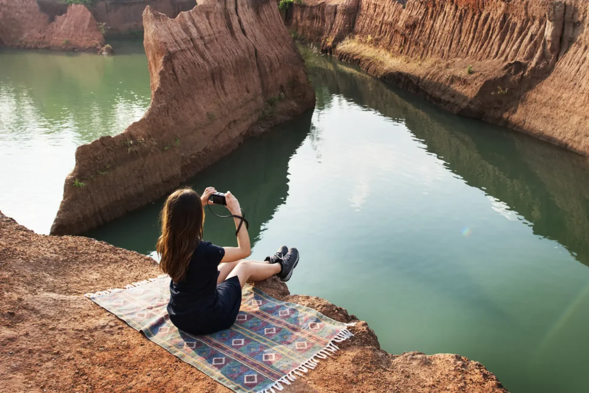 thai woman at The Grand Canyon of Chiang Mai Thailand