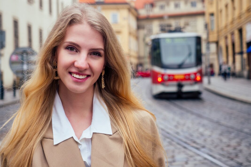 beautiful blonde Czech woman