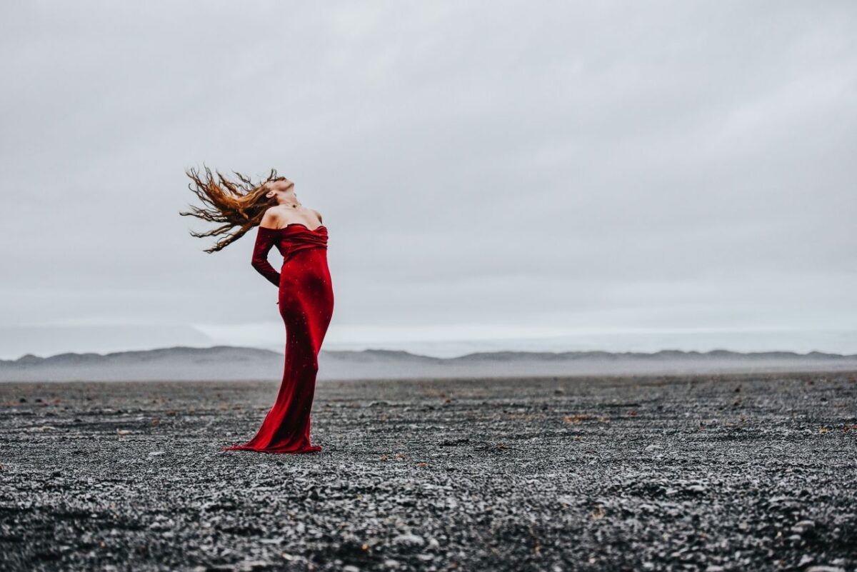 Icelandic girl having fun