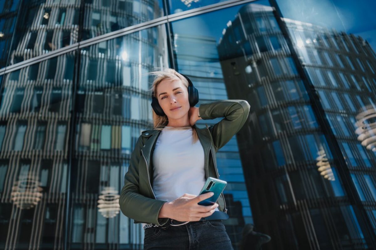 Swedish girl with headphones