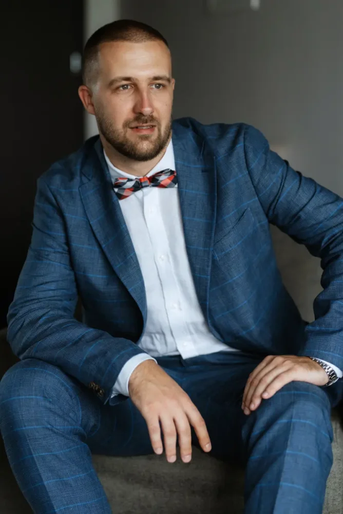 Serbian man wearing a blue suit