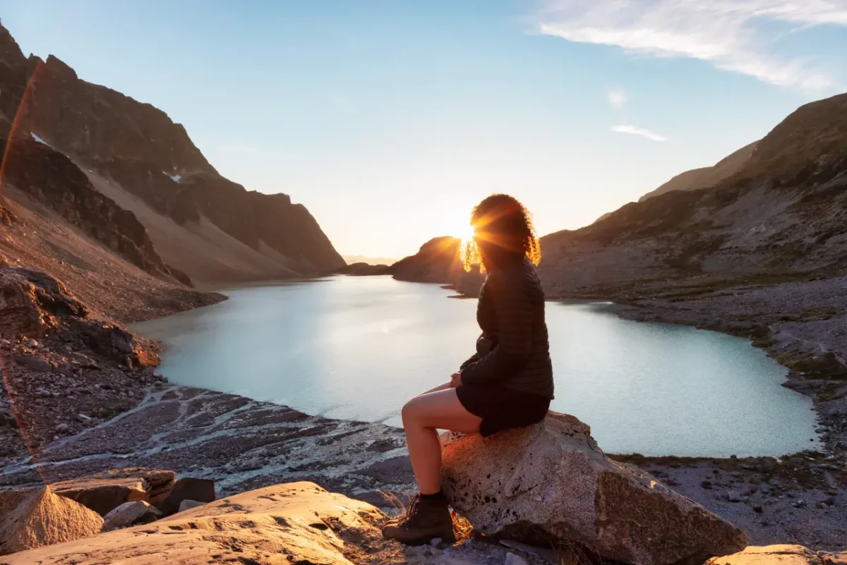 Canadian woman hiking