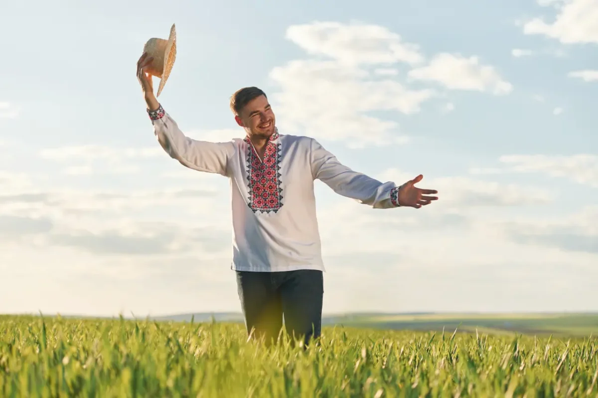 handsome man from Moldova in national costume