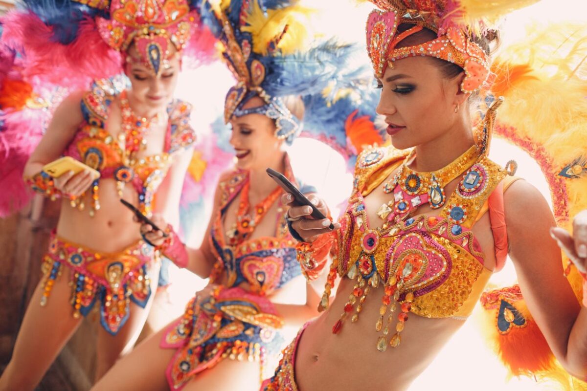 Brazilian girls dressed up for carnival