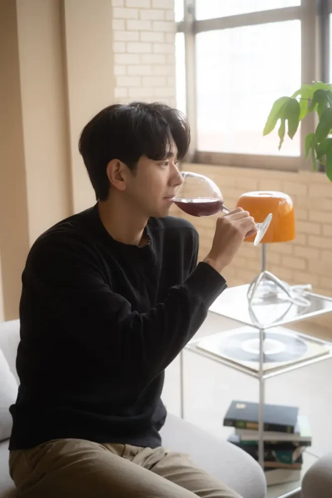 Korean Man Drinking Wine