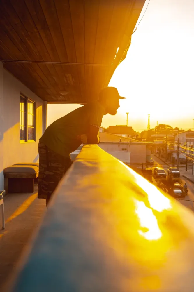 Young Honduran man on a terrace