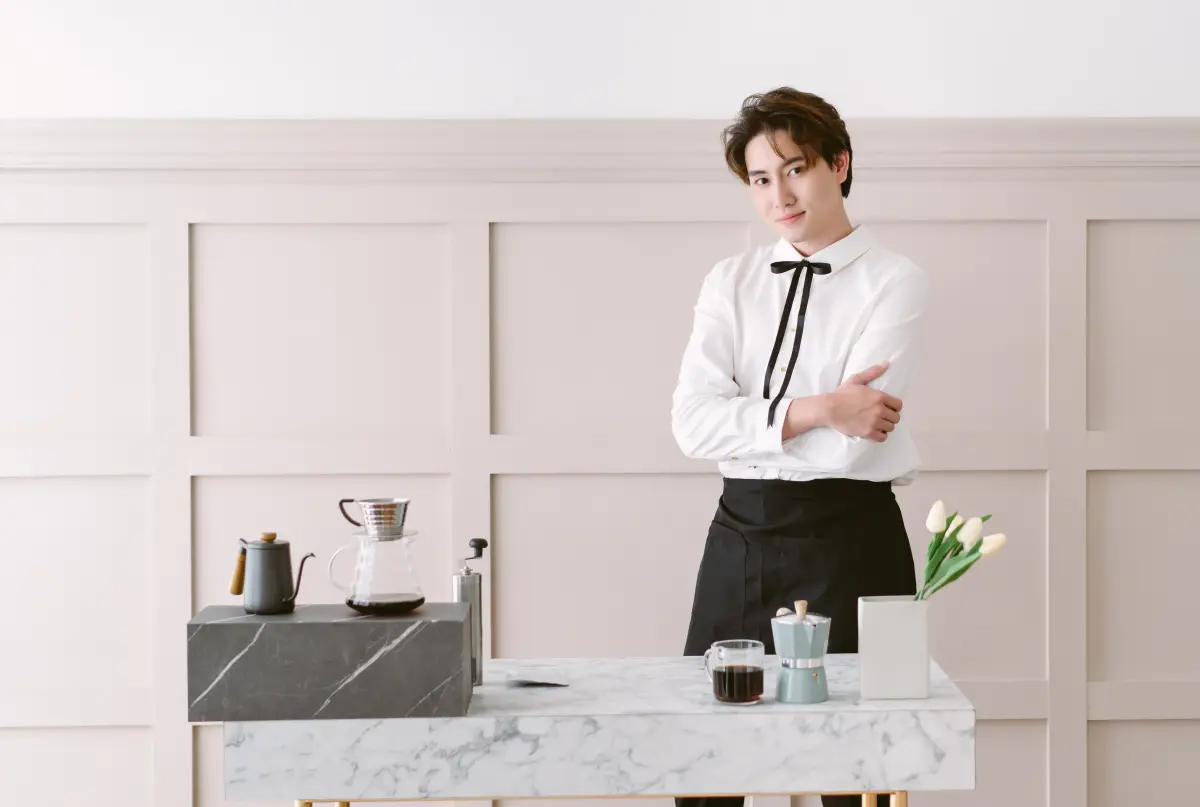 young Korean man at home