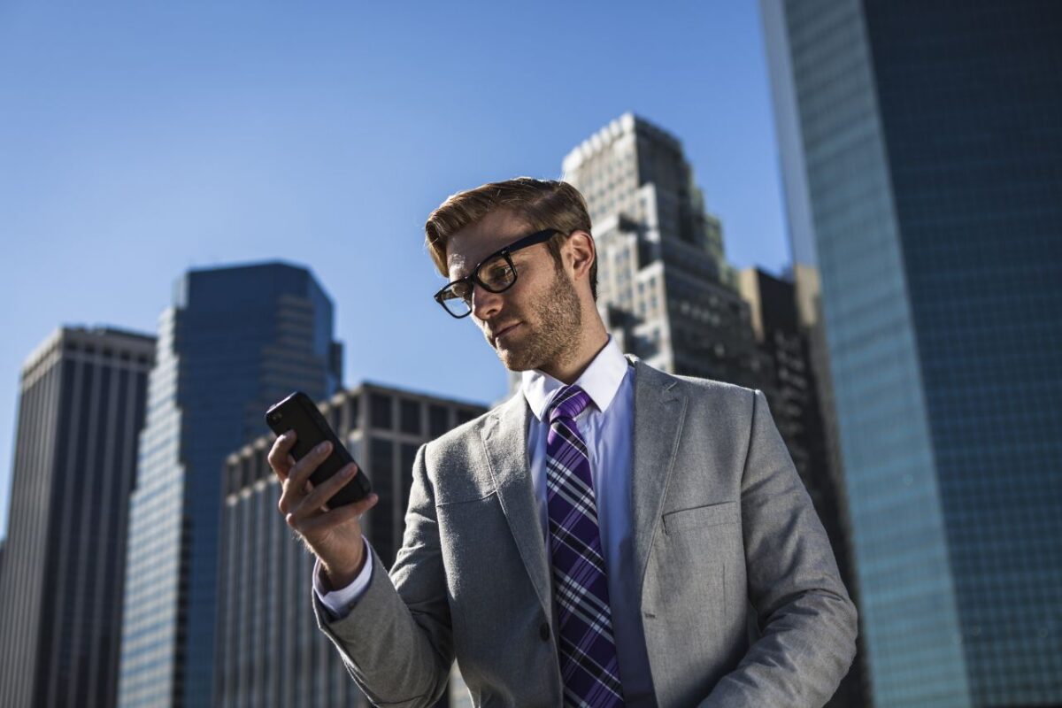 Man using his phone