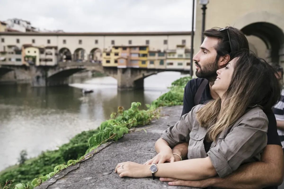 romantic couple in Florence