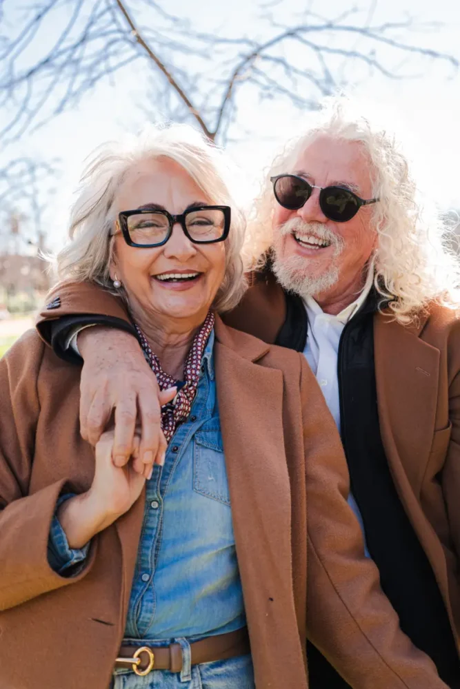 joyful seniors on an outdoorsy date