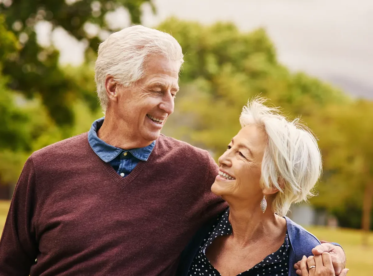 senior couple outside