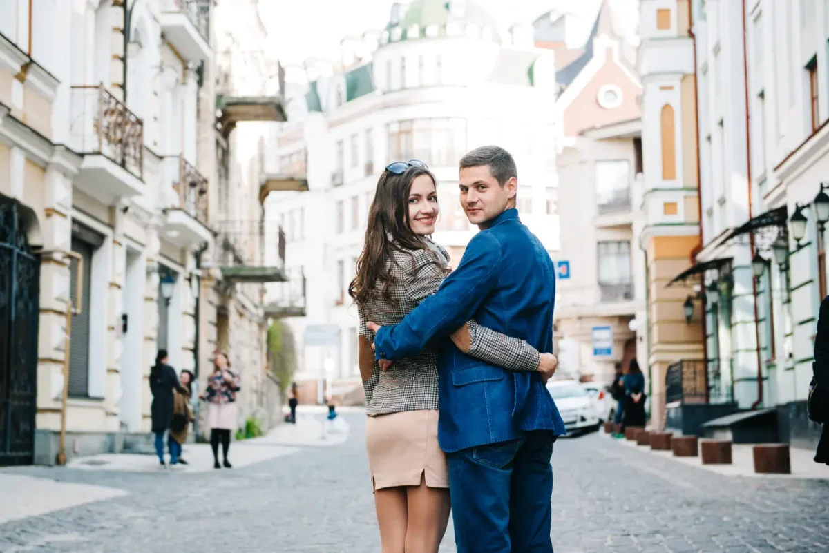 modern couple in Eastern Europe