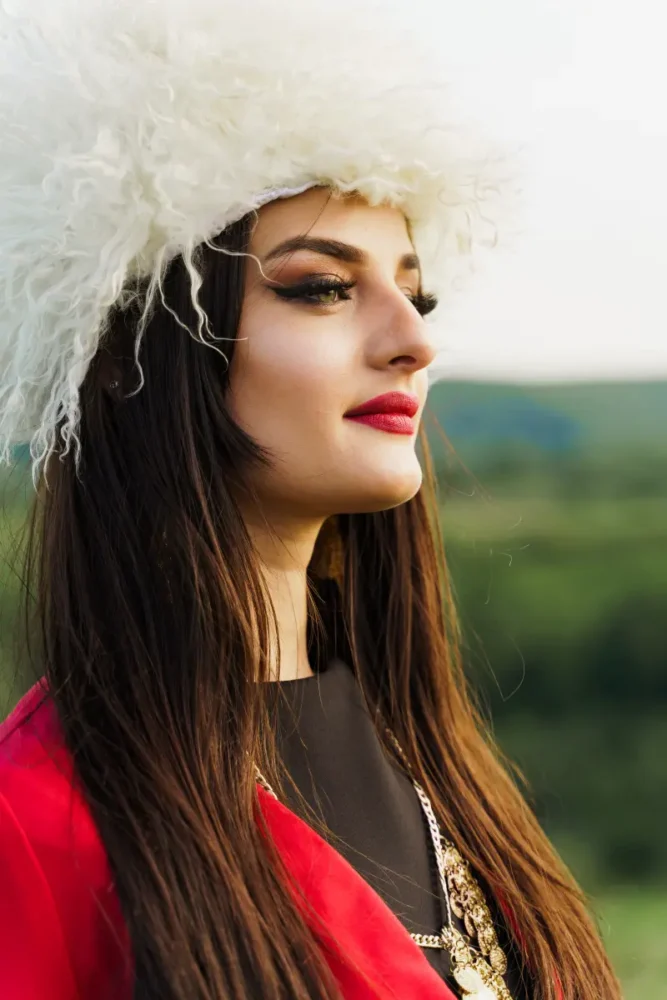 Siberian woman during the summer